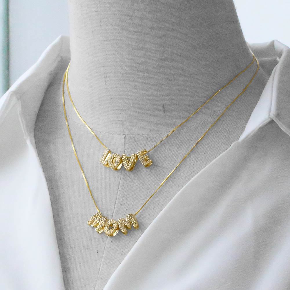 1 Piece Fashionable Series Casual Letter Gold Color Stainless Steel Women's DIY Pendants h5Picture4
