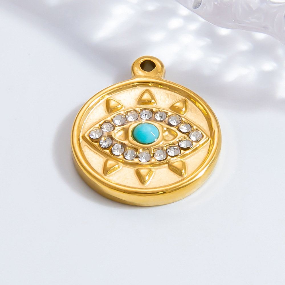 1 Piece Classic Series Retro Eye Stainless Steel Gold Color DIY Women's Pendants h5Picture5