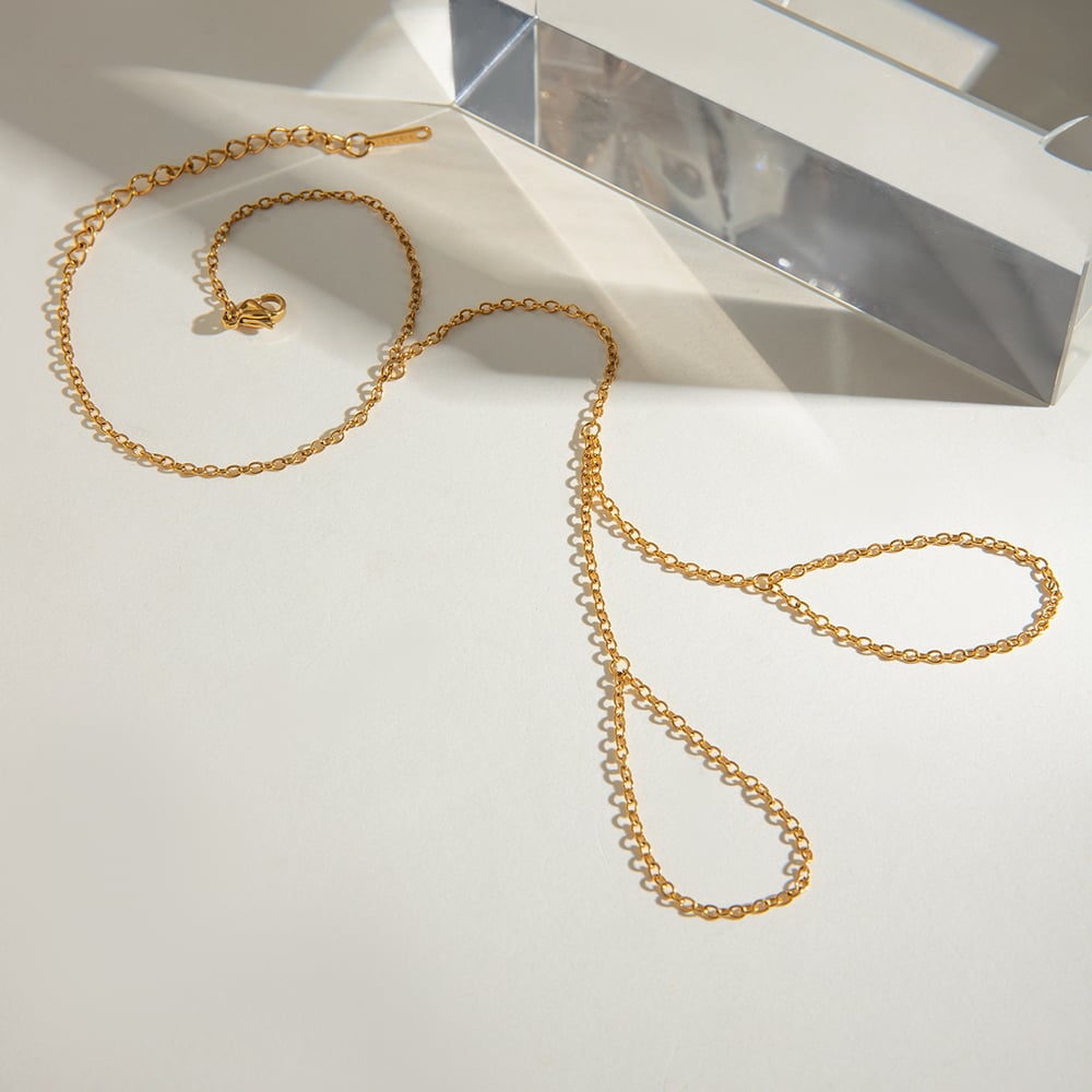 1 piece simple series hip-pop/rock geometric stainless steel  gold plated women chain bracelets Picture3