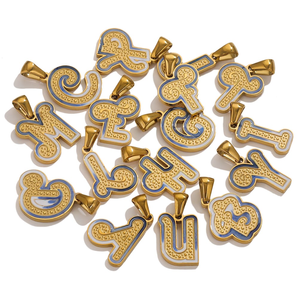 1 Piece Simple Series Chic Letter Stainless Steel Gold Color Unisex Pendants h5Picture6