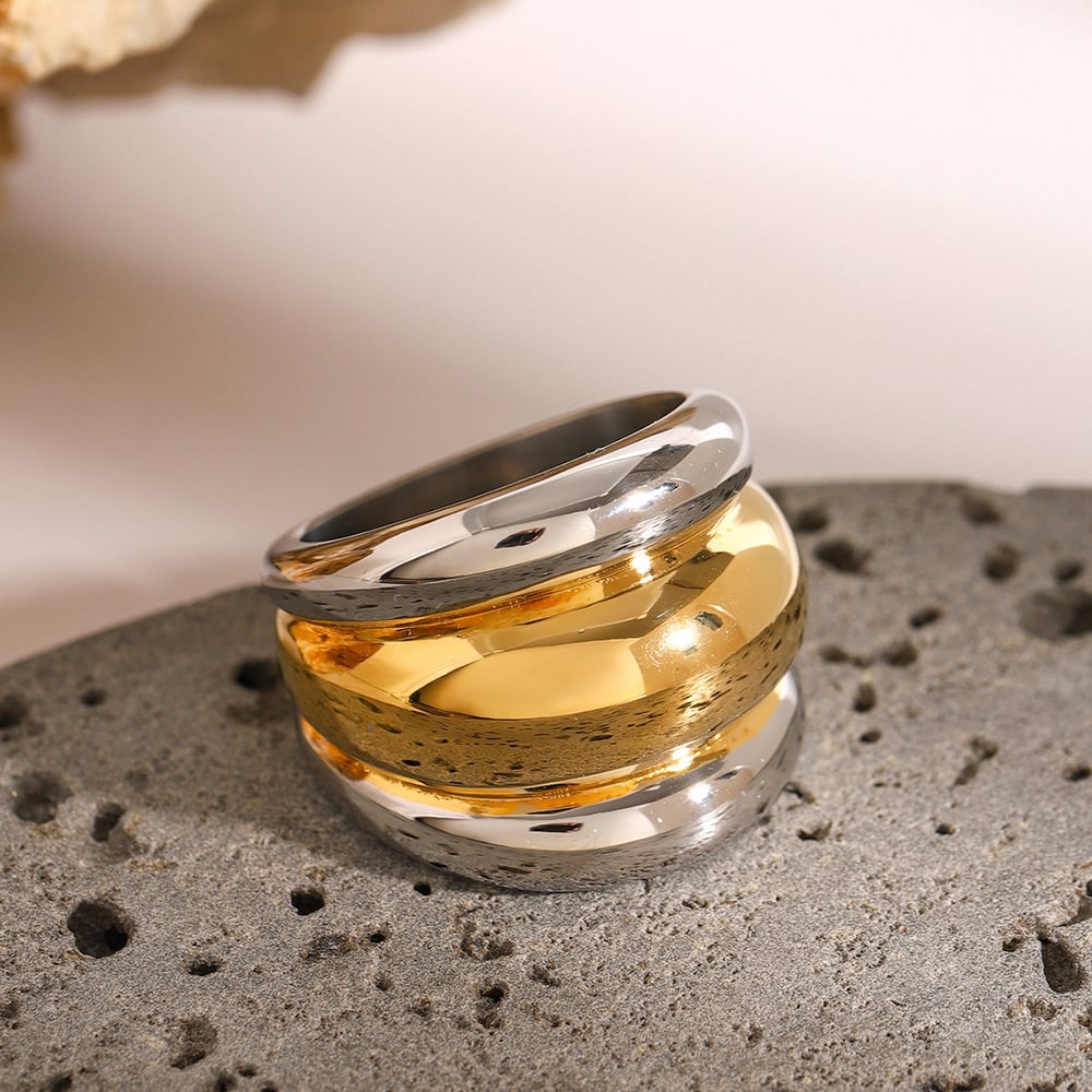 1 Piece Simple Geometric Stainless Steel Gold Plated Women's Single Ring Picture4