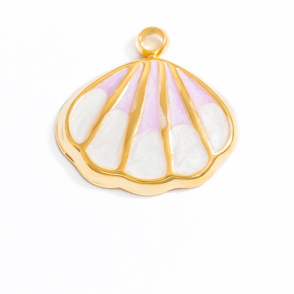 1 Piece Delicate Series Vacation Marine Element Oil- Glazing Stainless Steel Gold Color Women's Pendants h5Picture9