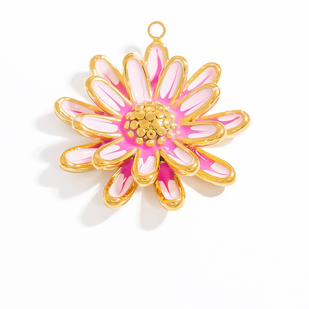1 Piece Delicate Series Vacation Marine Element Oil- Glazing Stainless Steel Gold Color Women's Pendants h5Picture7