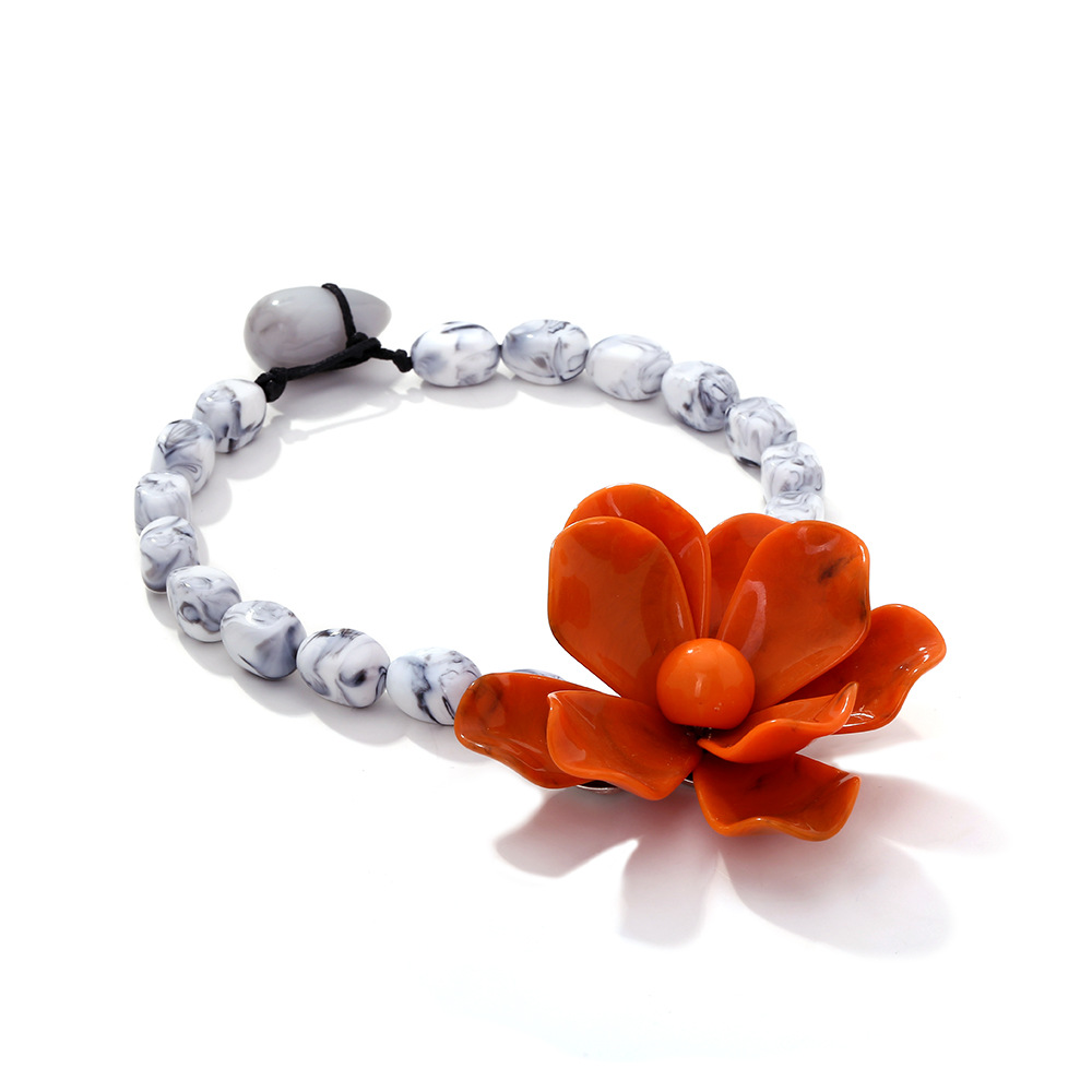 1 Piece Vacation Style Exaggerated Floral Beaded Necklace h5Picture4