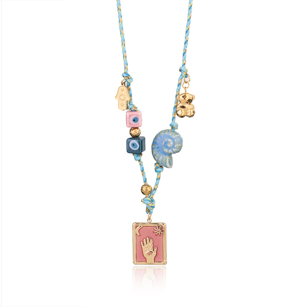 1 Piece Luxurious Series Classic Hand Tarot Stainless Steel Gold Color Women's Pendant Necklaces h5Picture10