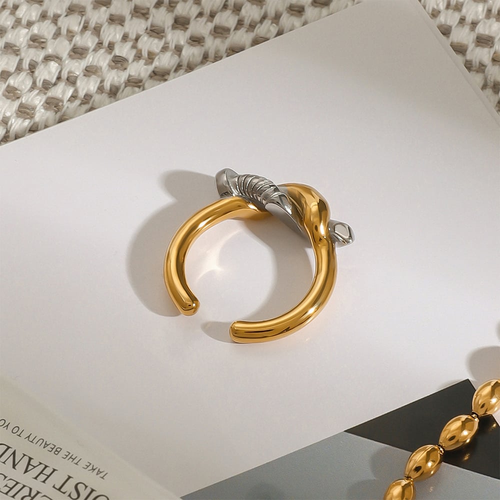 1 Piece Designable Series Original Nail Knot Mixed Color Stainless Steel Gold & Silver Color Women's Bangles h5Picture5