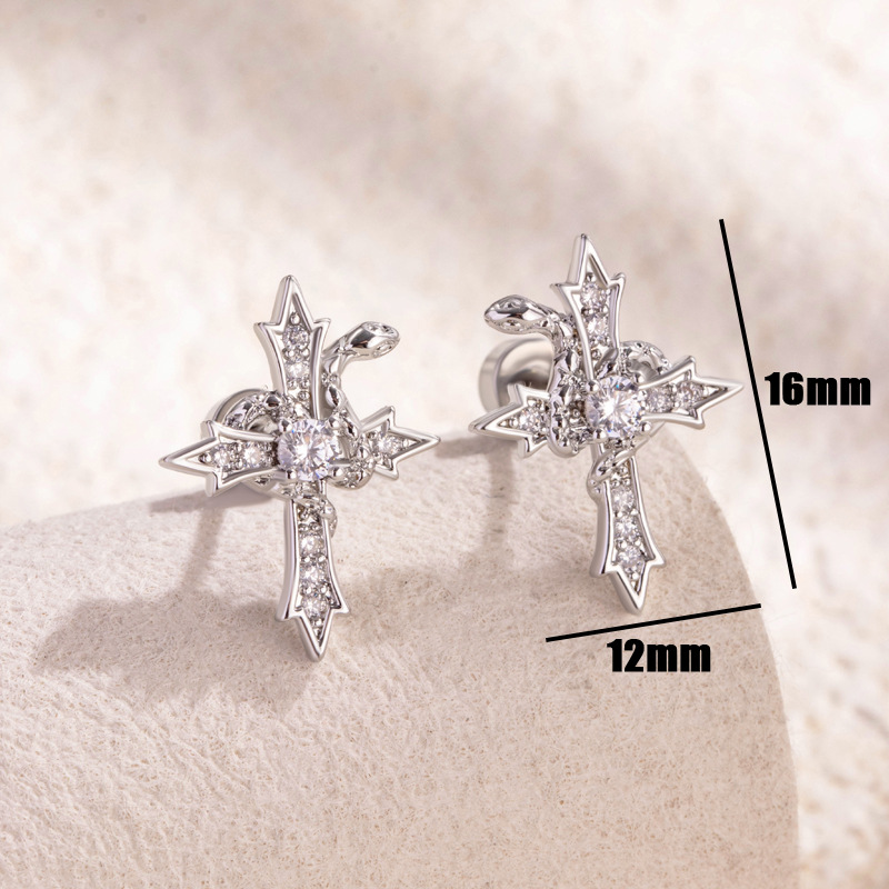 1 Piece Simple Series Casual Animal Titanium Steel No Plating Material Zircon Women's Stud Earrings Picture3