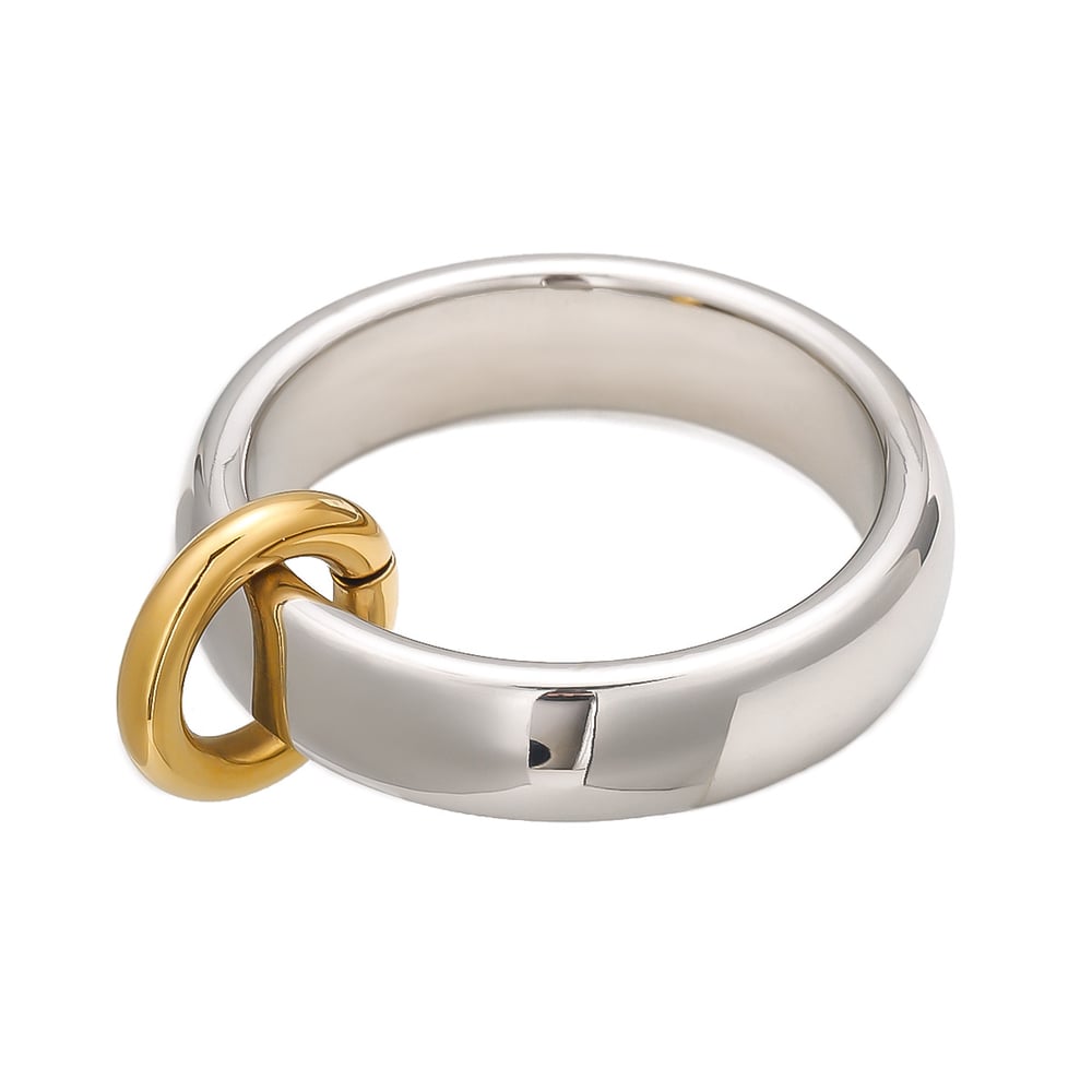 1 pair simple series  solid color stainless steel  gold plated women single ring h5Picture6