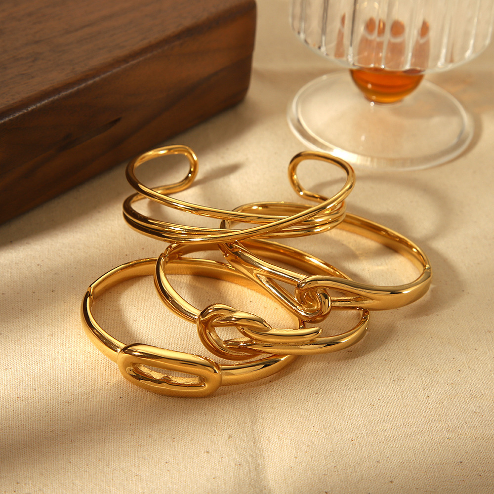 1 piece  style round  gold plated bangles h5Picture3