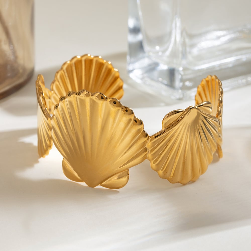 1 piece simple series retro turtle stainless steel  gold plated women bangles Picture3