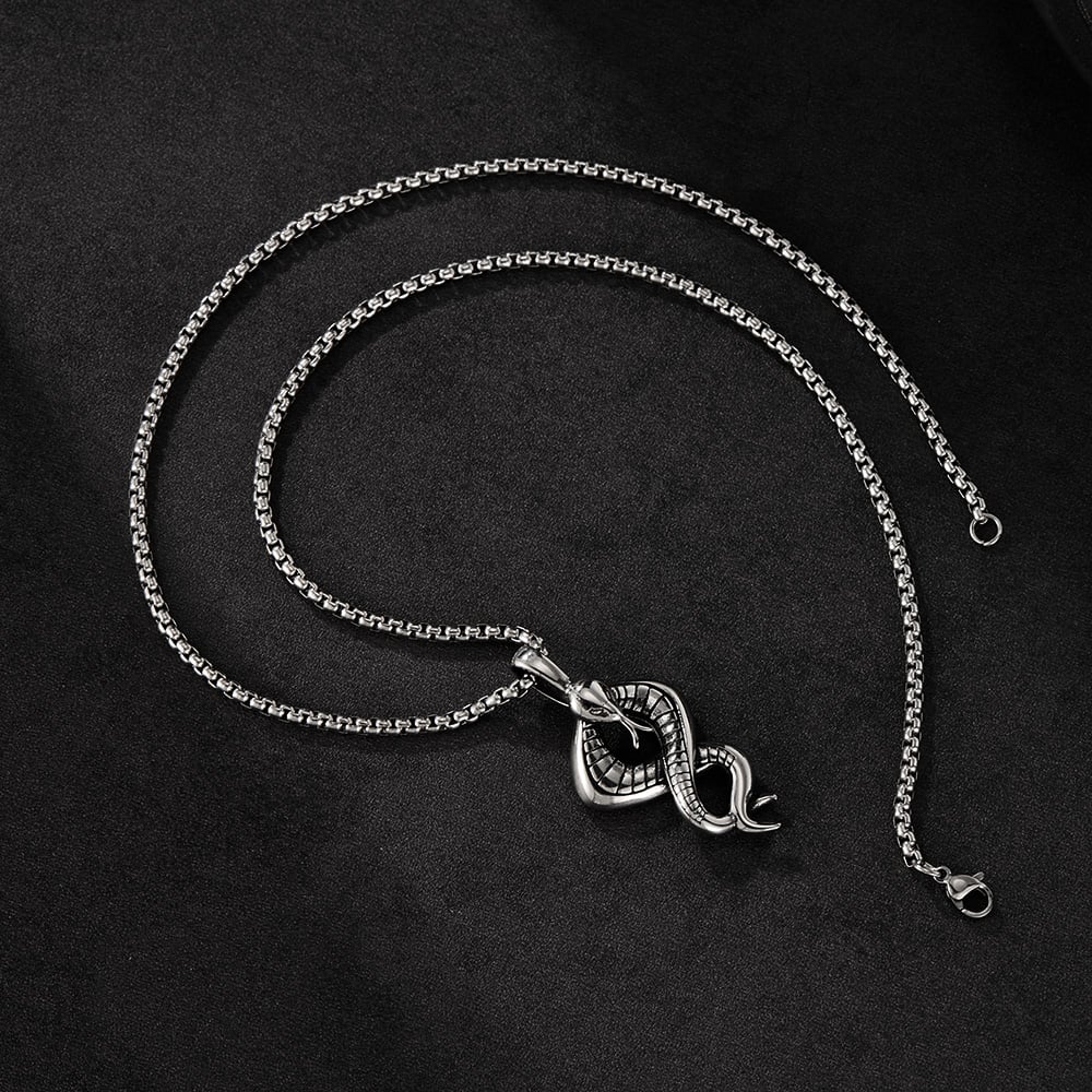1 pezzo di collana da uomo in acciaio inossidabile a forma di serpente punk h5Immagine6