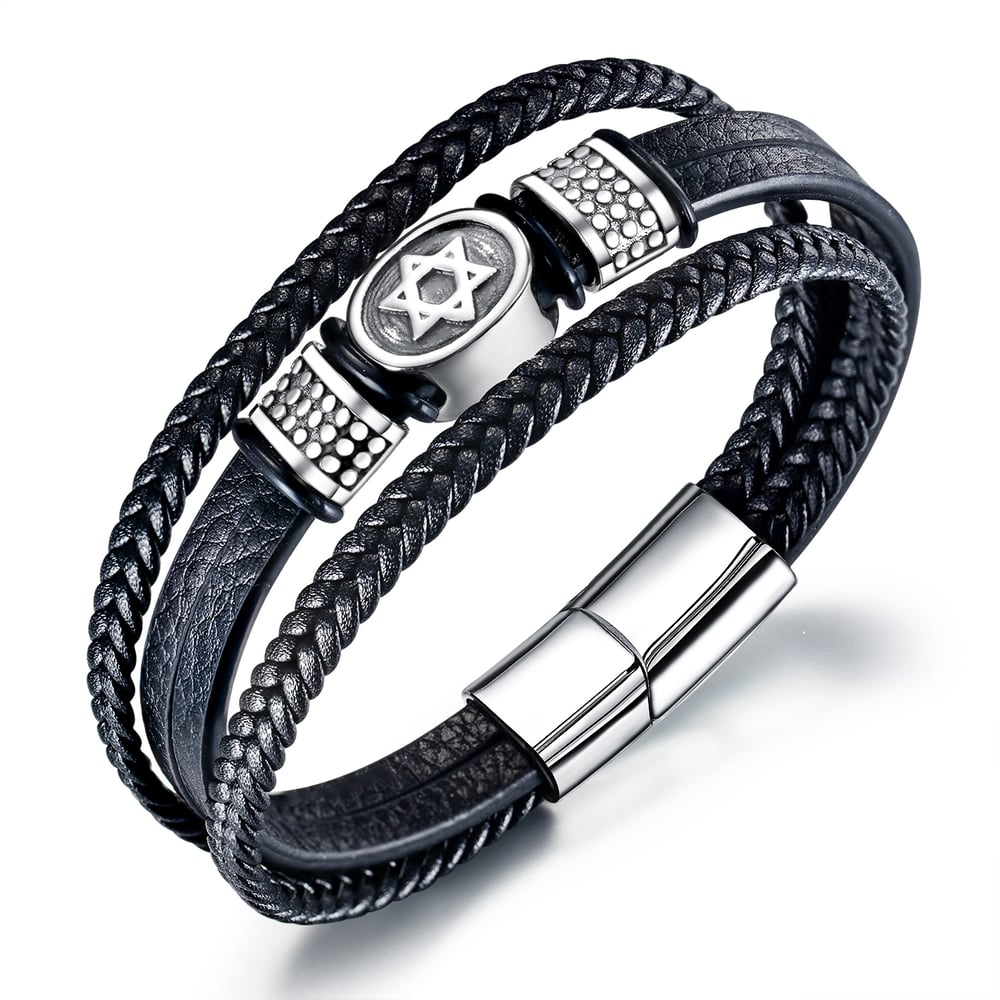 1 Piece Chic Hexagram Stainless Steel Men's Bracelets