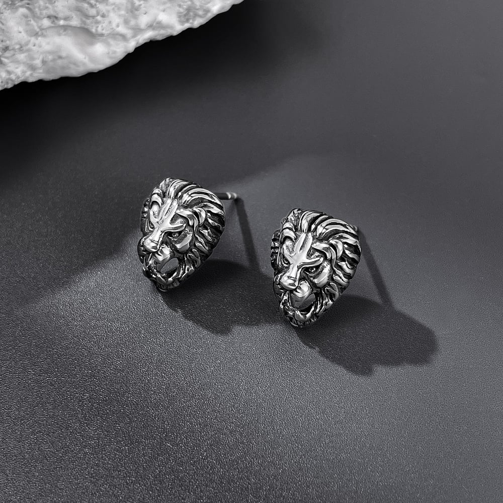 1 Pair Rock Snake Stainless Steel Men's Earrings h5Picture2