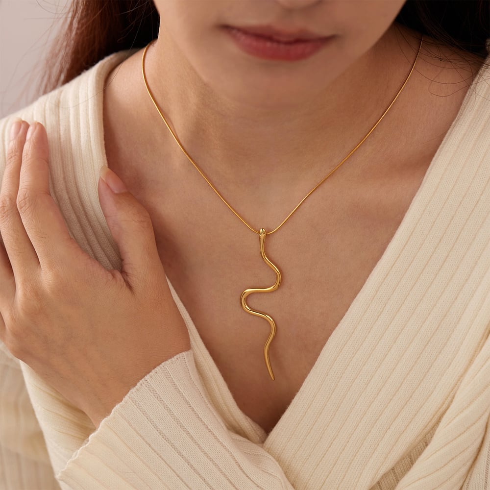 1 Piece Simple Series Daily Animal Stainless Steel   Gold Color  Women's Pendant Necklaces h5Picture5