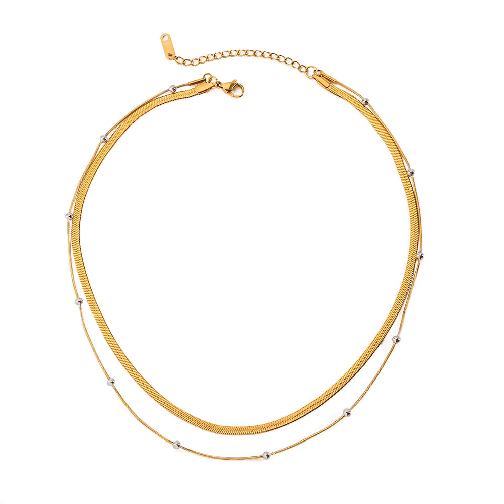 1 Piece Stainless Steel Gold Color Women's Layered Necklaces h5Picture5