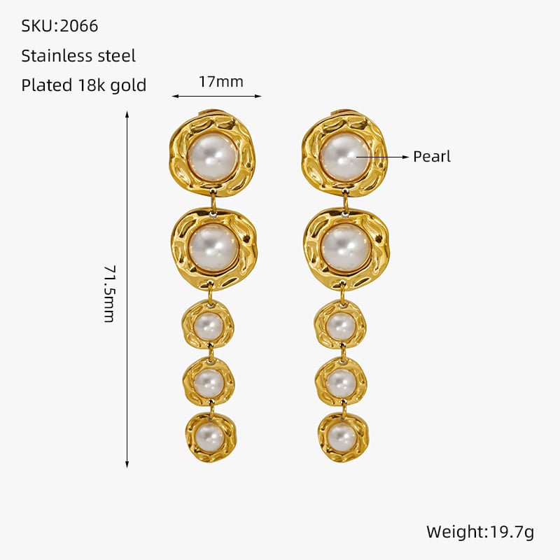 Stainless Steel Gold Color Drop Earrings Picture2