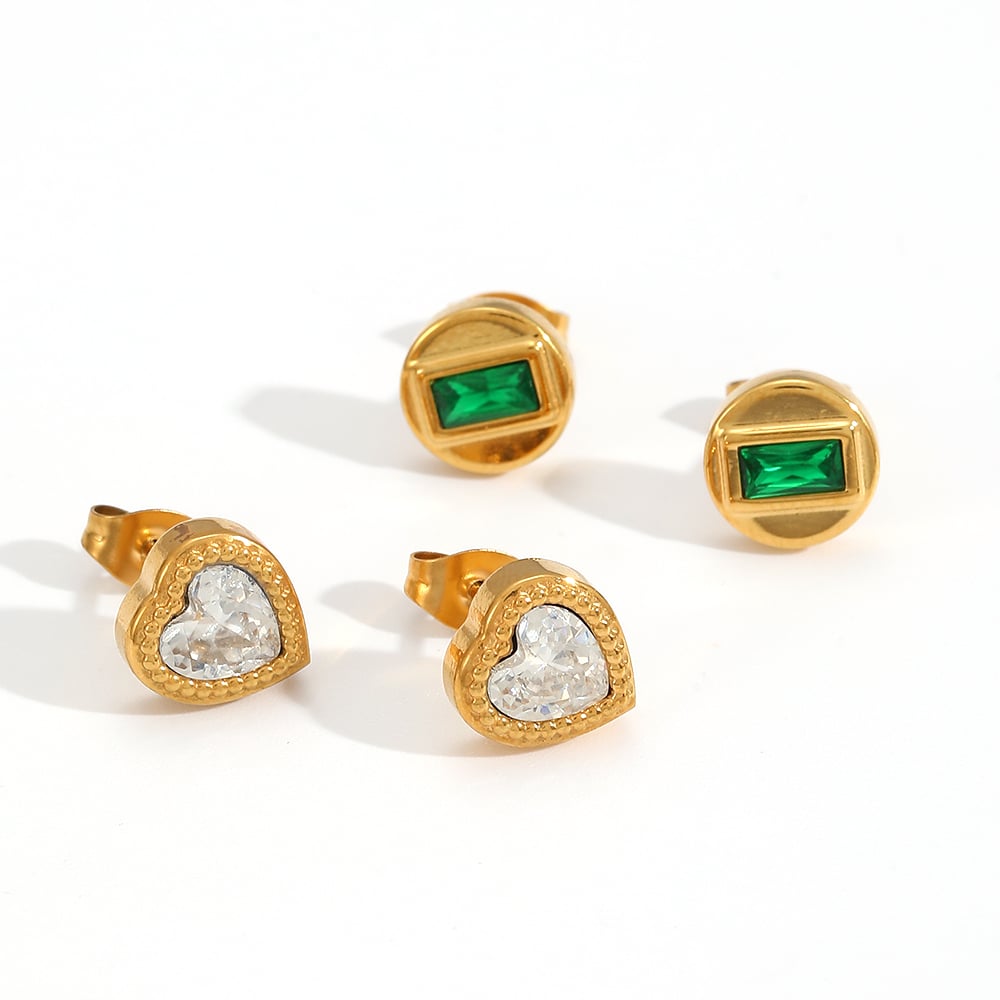  style stainless steel gold color stud earrings Picture3