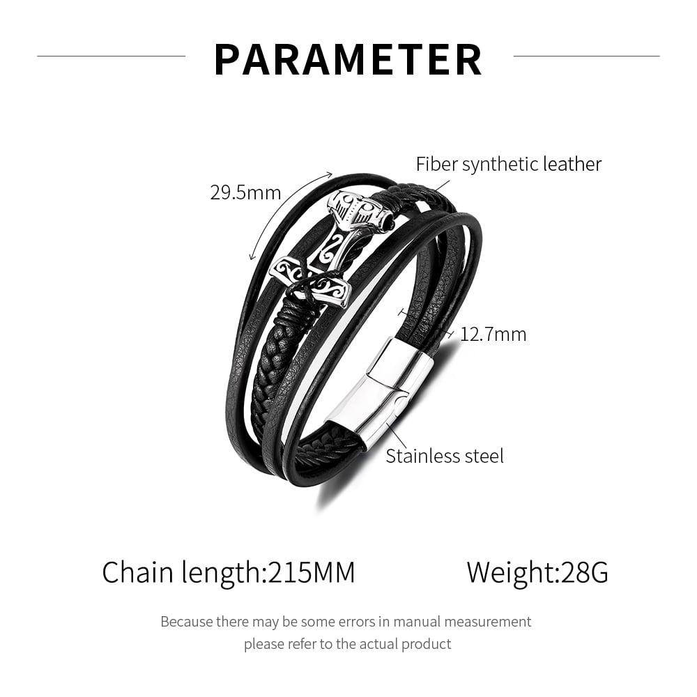 1 Stück geometrische mehrschichtige Herrenarmbänder aus Edelstahl h5Bild7