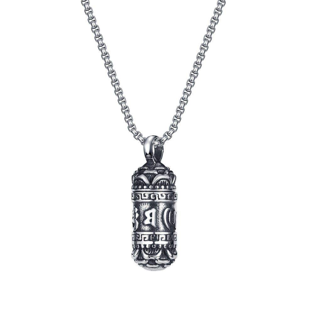 Vintage Cylinder Stainless Steel Men's Necklaces 