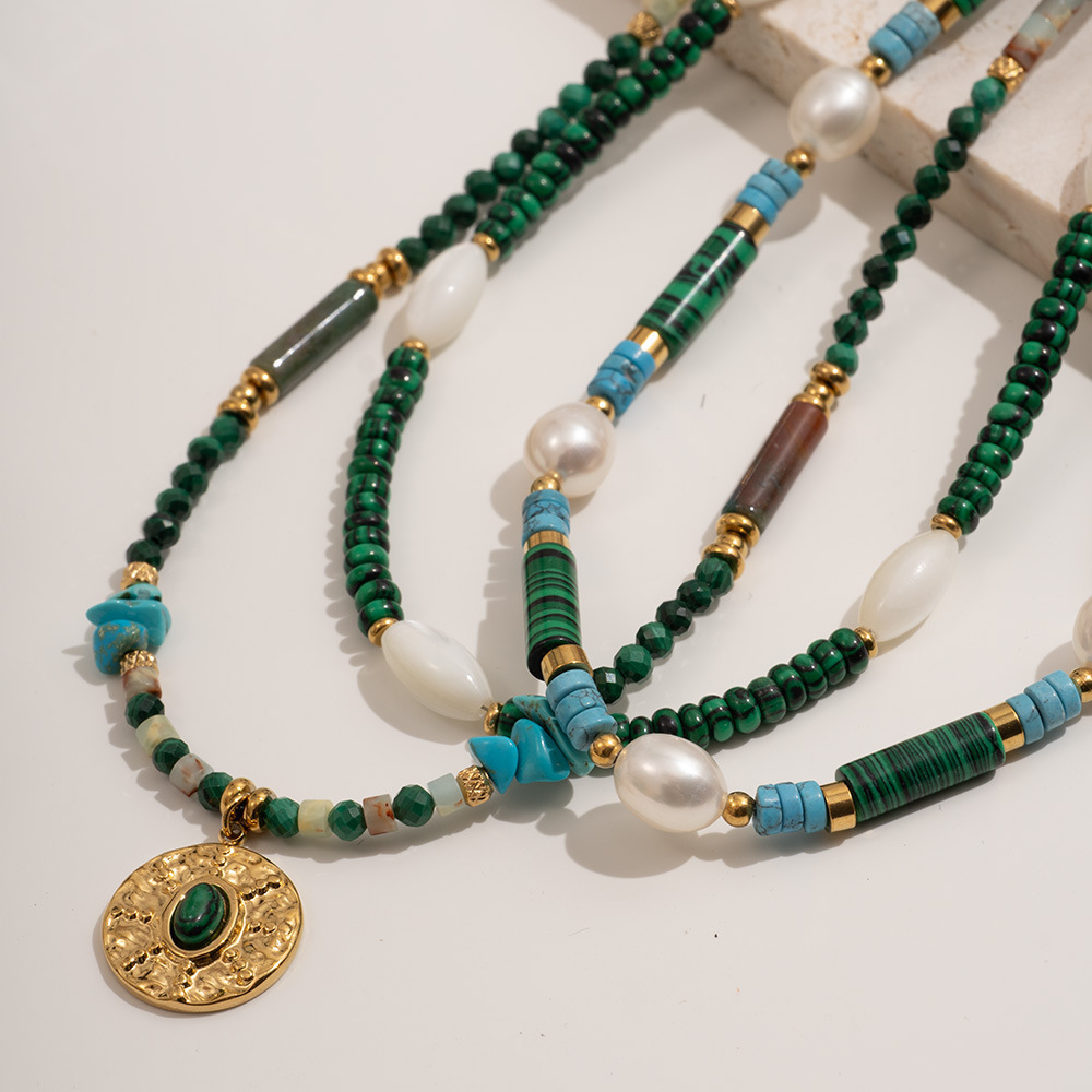 Bohemian Geometric Malachite Women's Beaded Necklaces Picture4