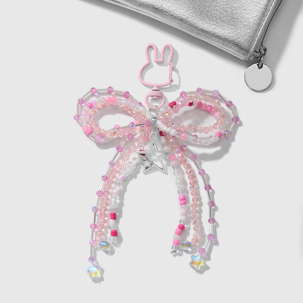 Sweet Beaded Bow Bag Charms Picture4