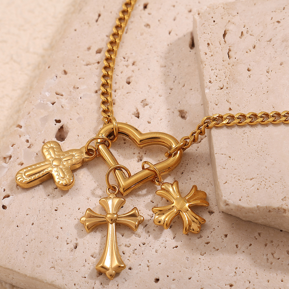 Vintage Cross Exquisite Stainless Steel Women's Pendant h5Picture3