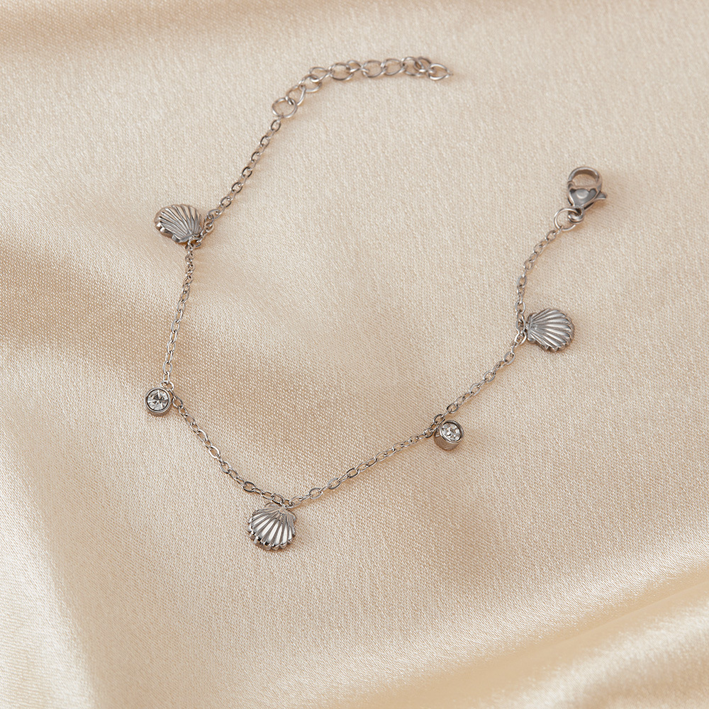 1 Piece Marine Series Fashionable Conch Stainless Steel Gold Color Women's Charm Bracelets h5Picture7