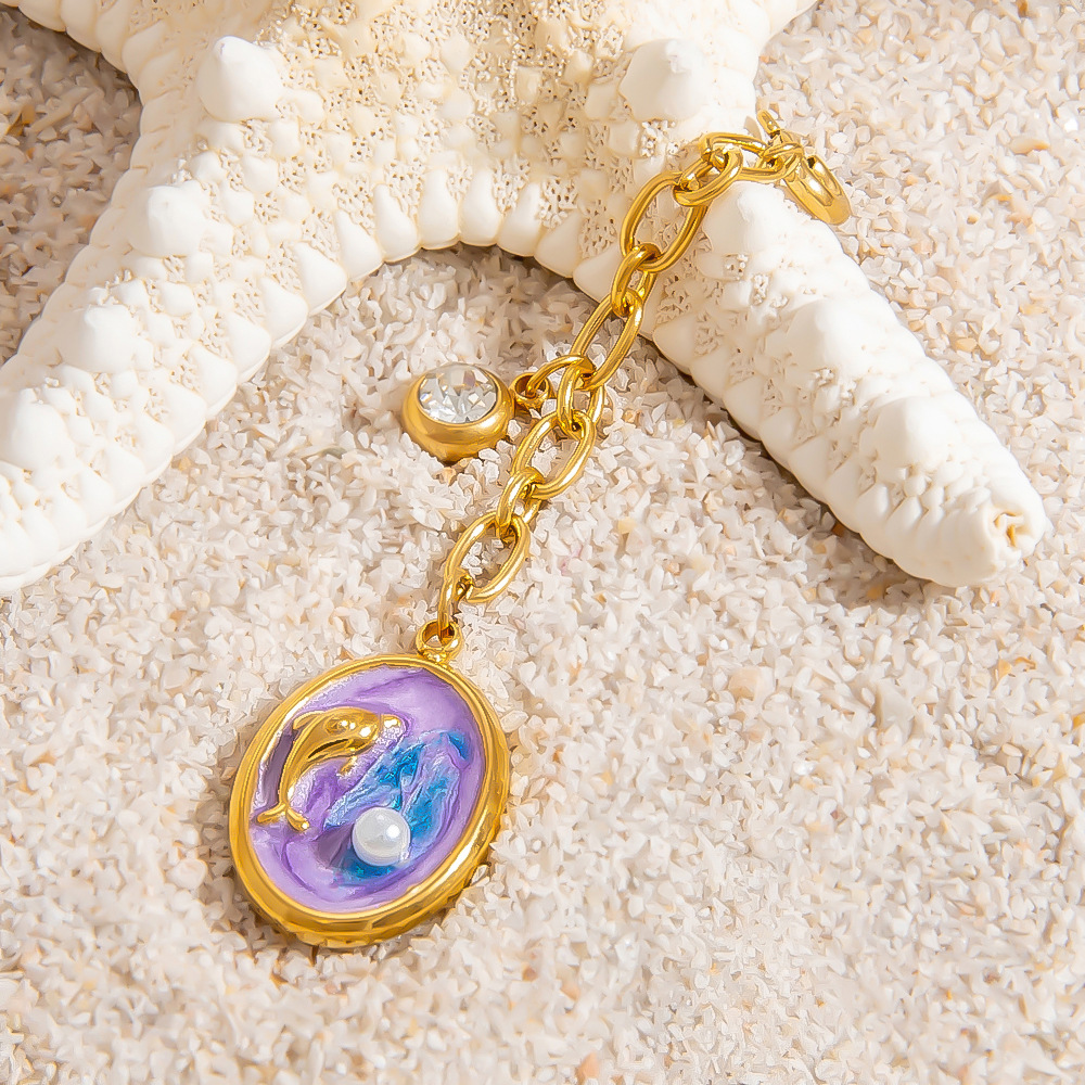 Oceanic Stainless Steel Gold Color Bikini Pendant h5Picture7