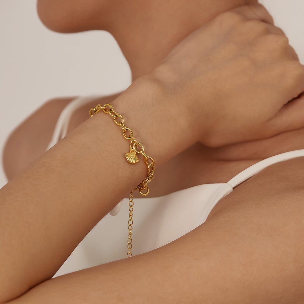 1 Piece Ocean Series Daily Starfish Stainless Steel Gold Color Women's Charm Bracelets Picture4