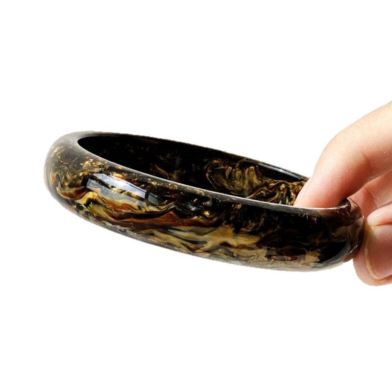 Hoogwaardige bruine, brede, gemengde ronde geometrische damesarmband h5Afbeelding4