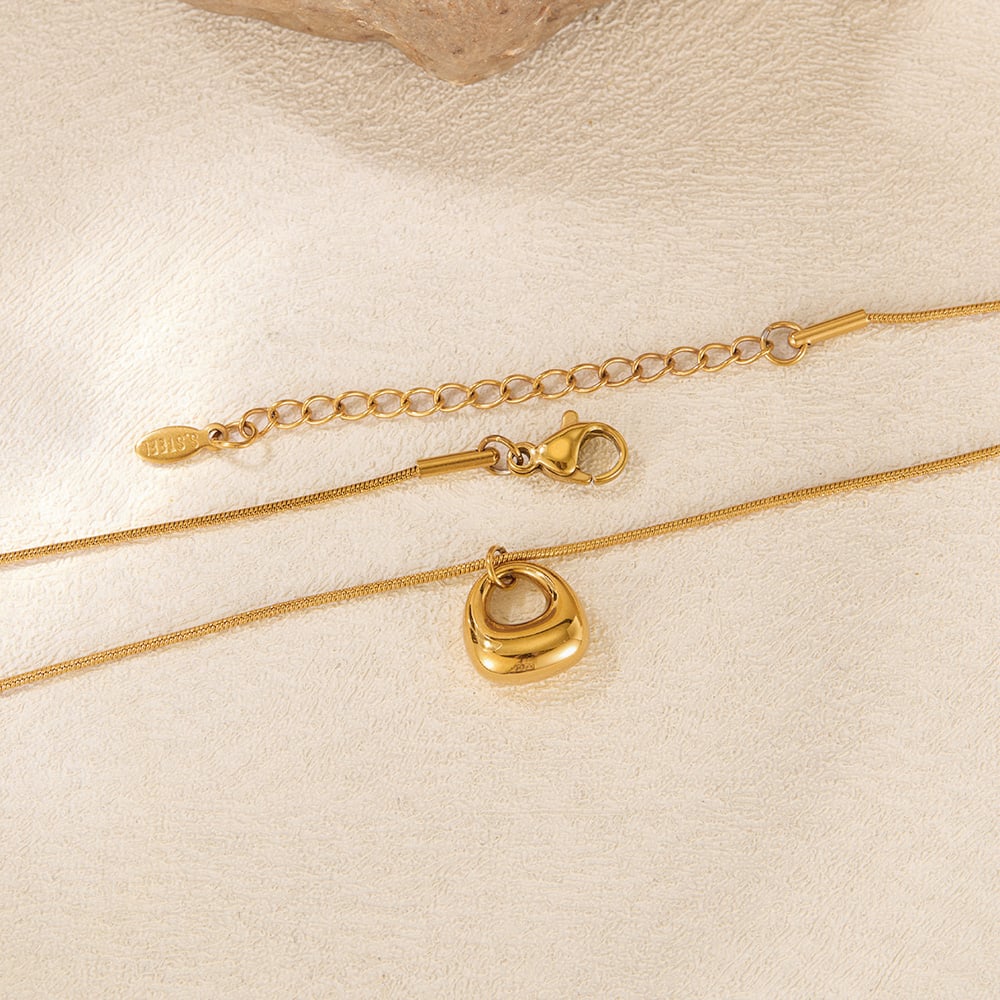 1 Stück Simple Series Tägliche geometrische Edelstahl Goldfarbene Damen-Anhängerketten h5Bild5