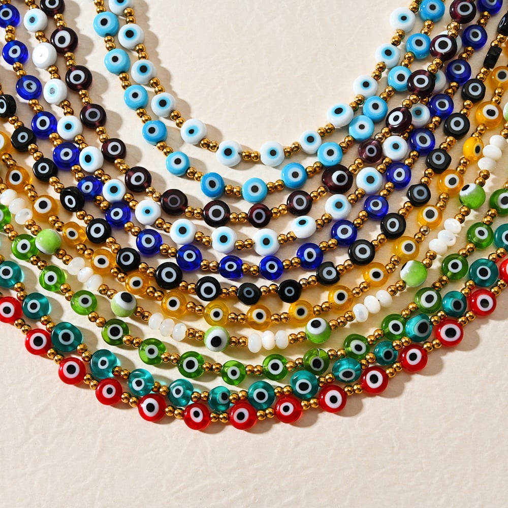 Classic Series Eye Resin Gold Color Women's Beaded Necklaces Picture5