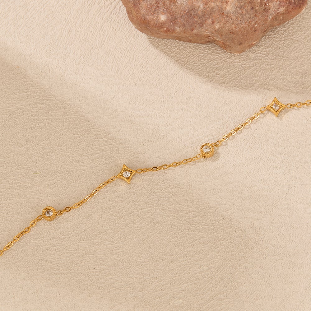 1 Stück Simple Series Tägliche geometrische Edelstahl Gold Farbe Damen Charm Armbänder h5Bild5