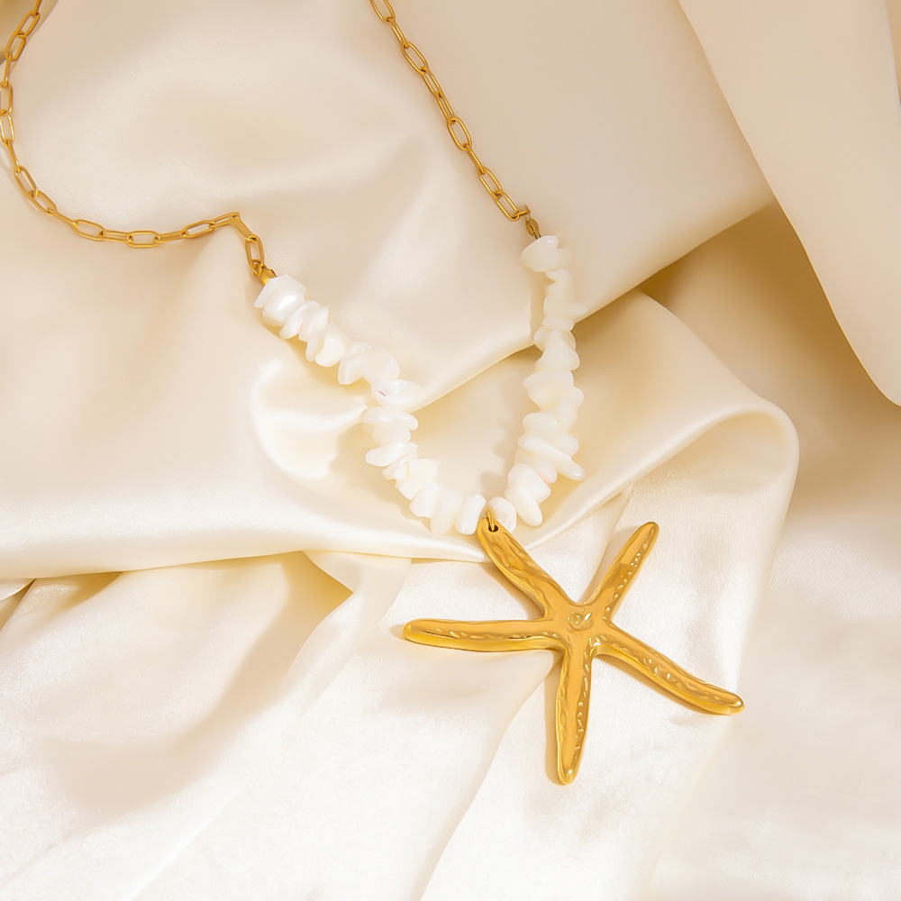 Creative Ocean Series Starfish Gold - colored Stainless Steel Necklace Picture3