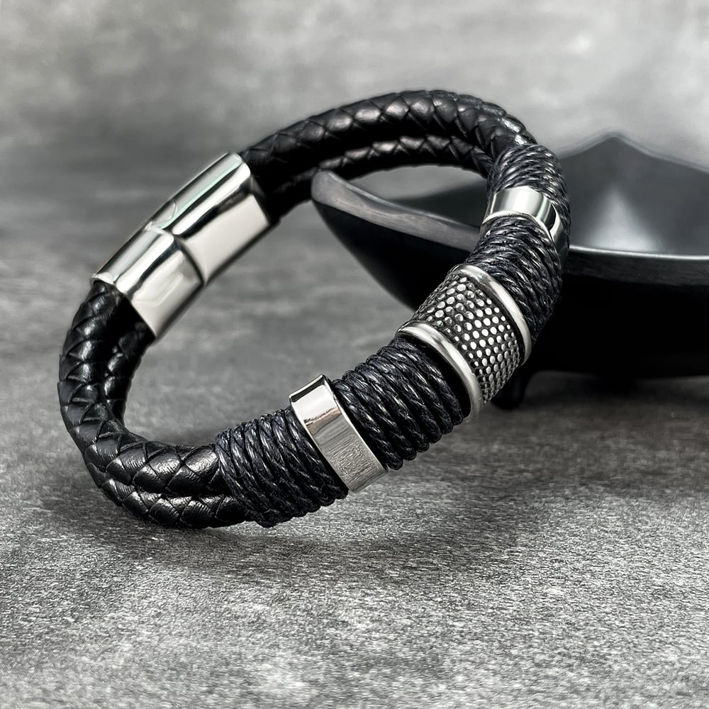 1 Piece Modern Rectangular Leather Men's Bracelets h5Picture3