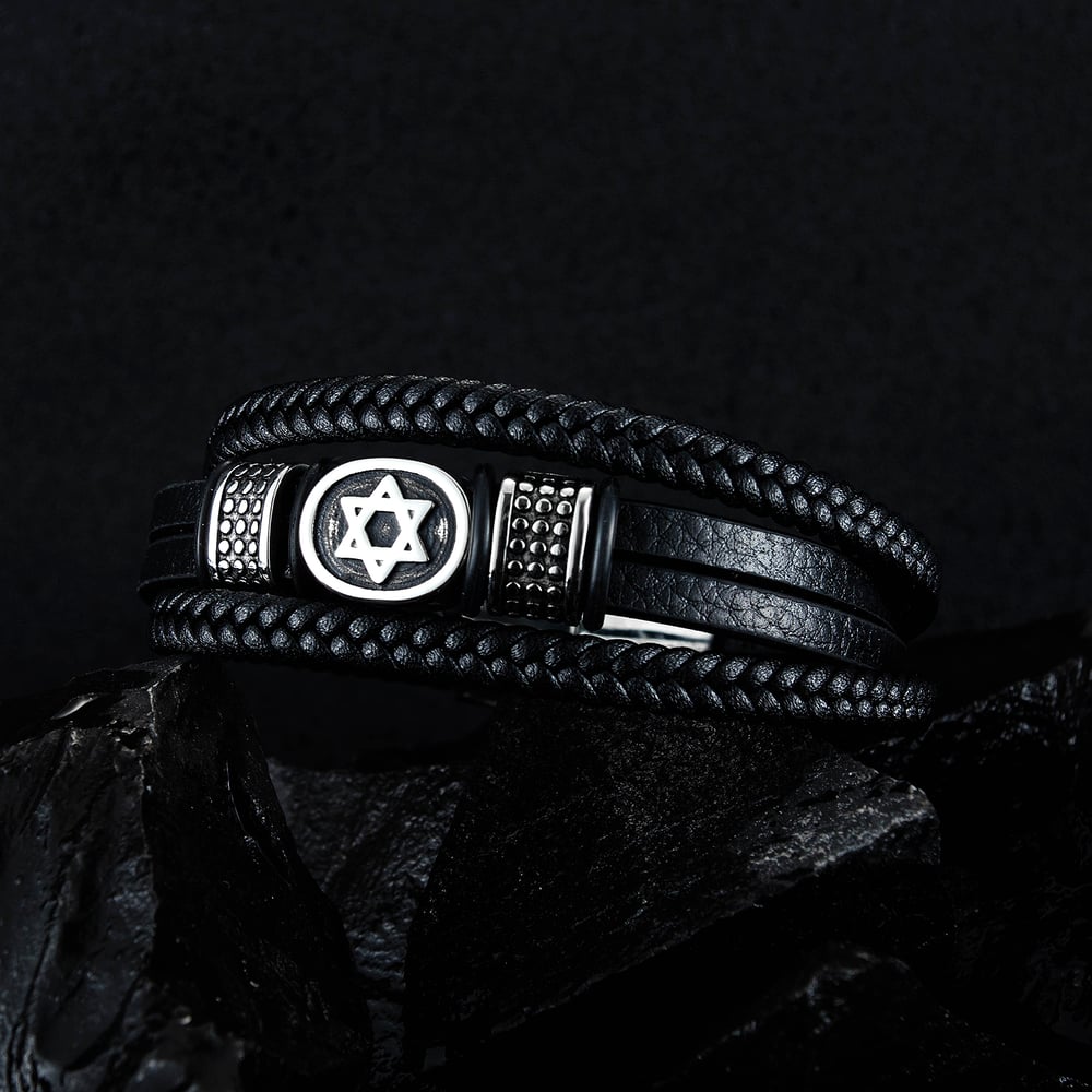 1 Piece Chic Hexagram Stainless Steel Men's Bracelets h5Picture4