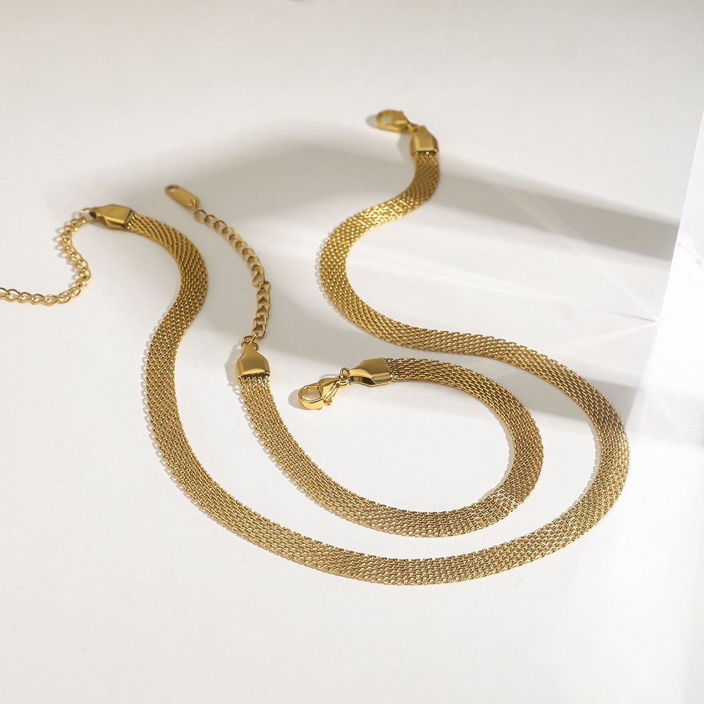 Classic Stainless Steel Gold Color Chain Necklaces h5Picture3