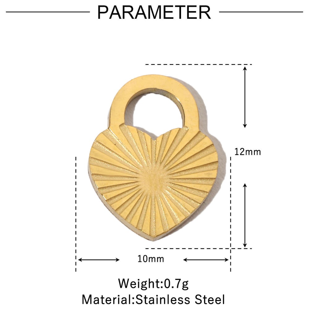 Exquisite Heart Stainless Steel Gold Color Pendants h5Picture2