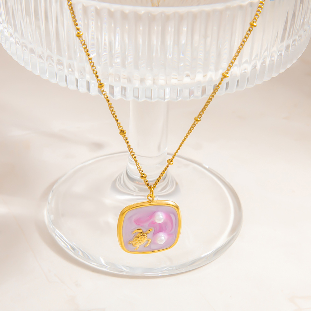 Vacation Stainless Steel Gold Color Pendant Necklaces h5Picture8