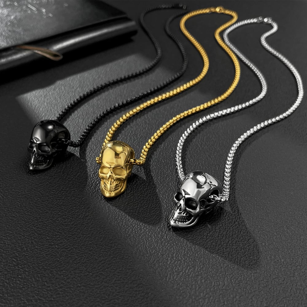 1 Piece Punk Skull Stainless Steel Men's Necklaces h5Picture3