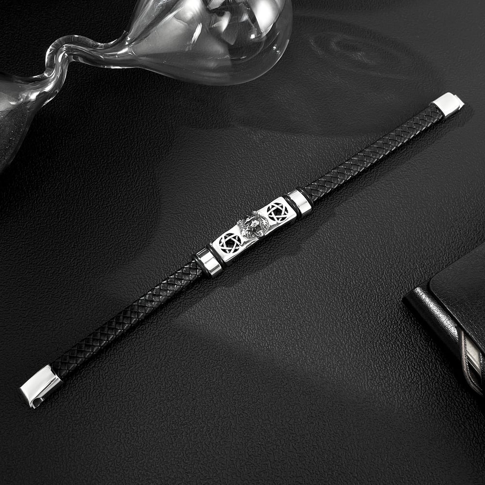 1 stuk luipaardkop herenarmbanden van roestvrij staal h5Afbeelding3