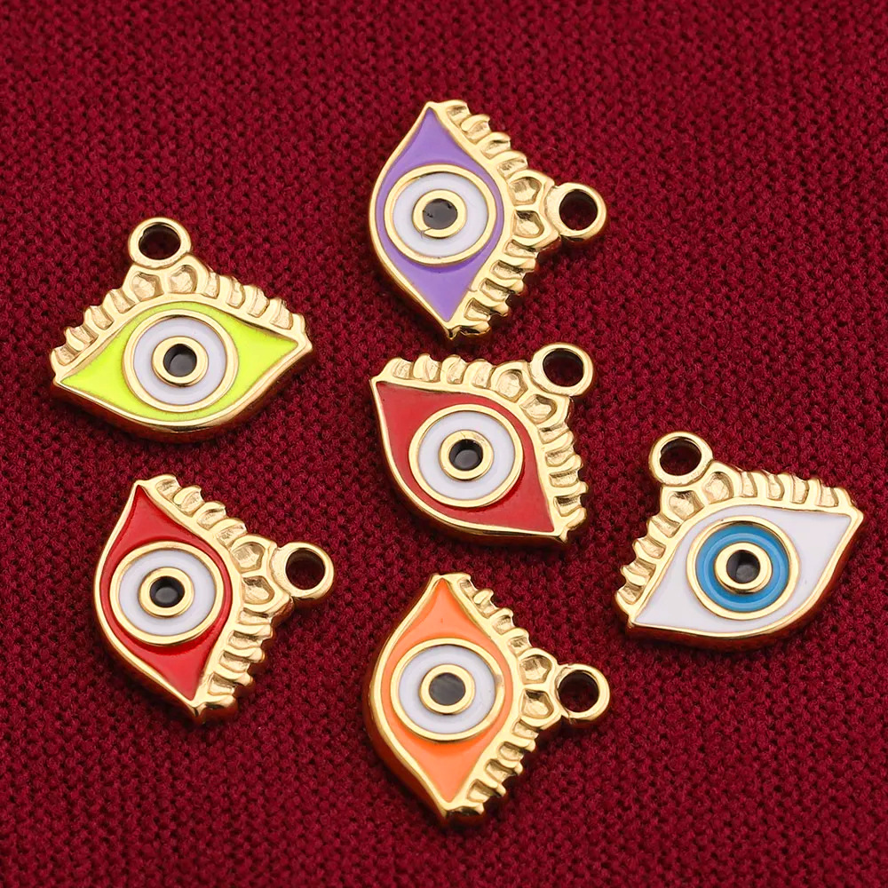 1 Piece Colorful Series Classic Eye Shape Stainless Steel Women's Pendants h5Picture4