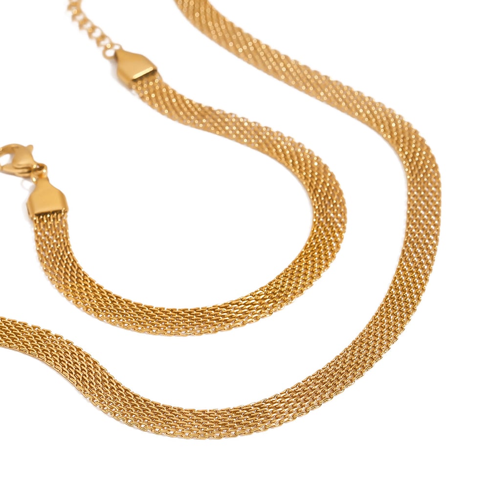 Classic Stainless Steel Gold Color Chain Necklaces h5Picture4
