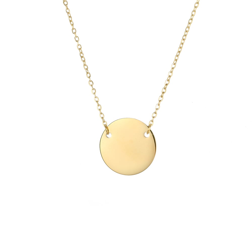 Collier pour femme en acier inoxydable couleur or, série Simple, 1 pièce