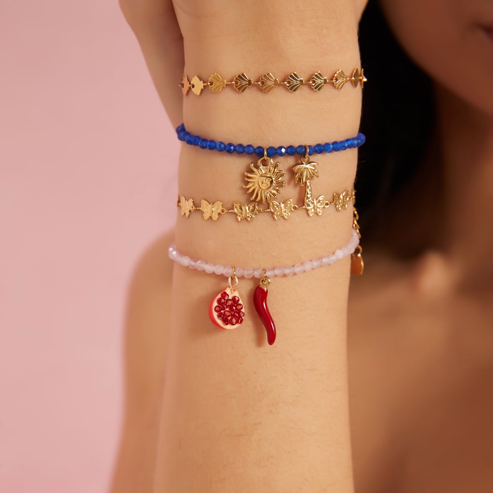 Vivid Fruits Stainless Steel Gold Color Women's Charm Bracelets Picture3