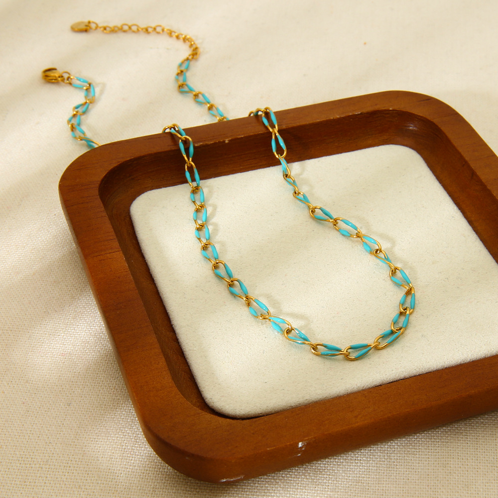 Light Luxury and Sweet Multi - colored DIY Stainless Steel Bead Cha Picture2