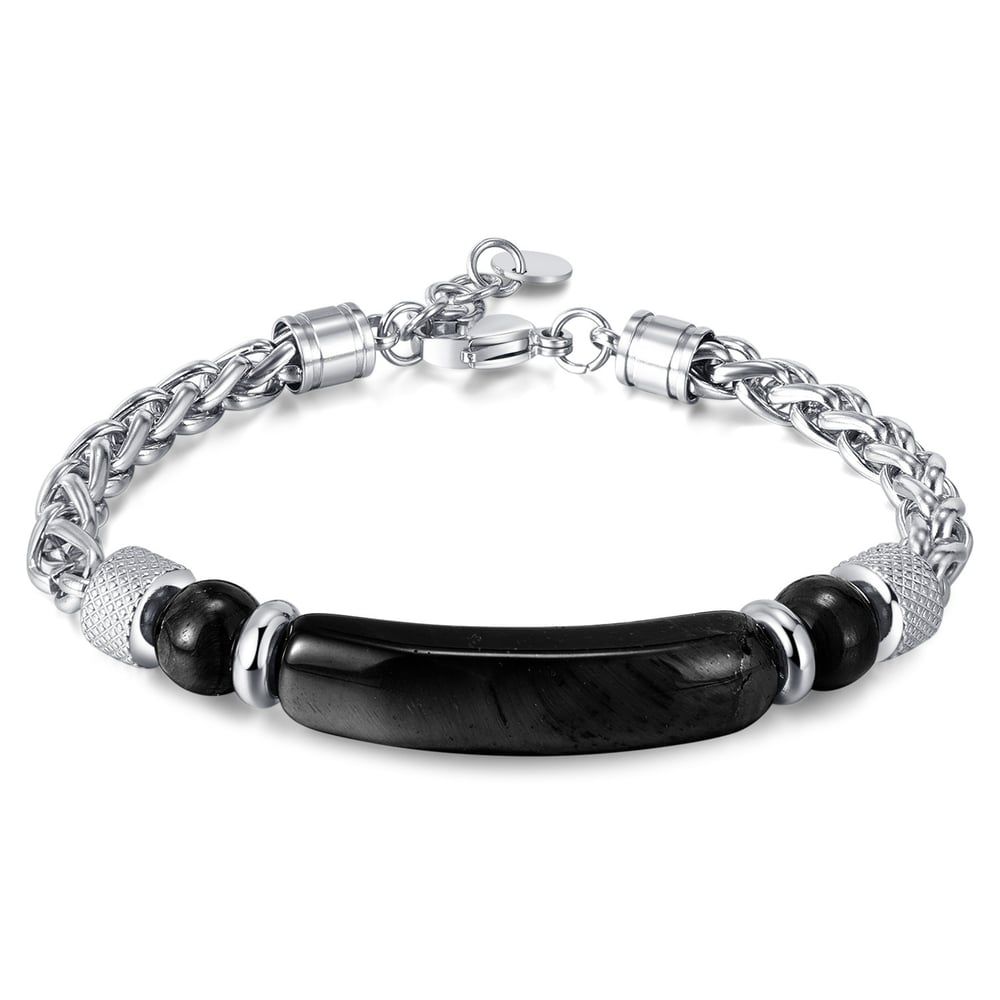 1 Piece Natural Stone Stainless Steel Men's Bracelets