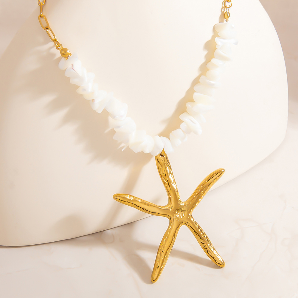 Creative Ocean Series Starfish Gold - colored Stainless Steel Necklace Picture4