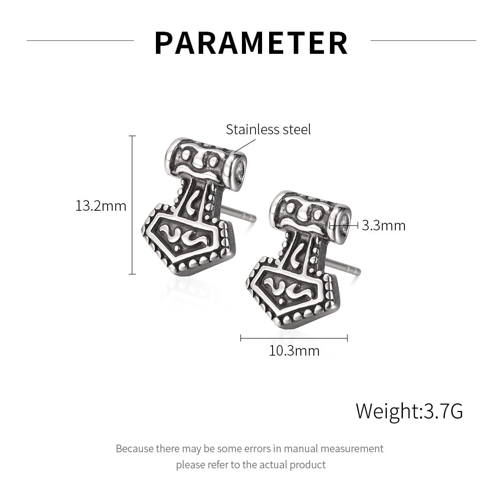 1 paio di orecchini da uomo in acciaio inossidabile con motivi geometrici retrò Immagine6