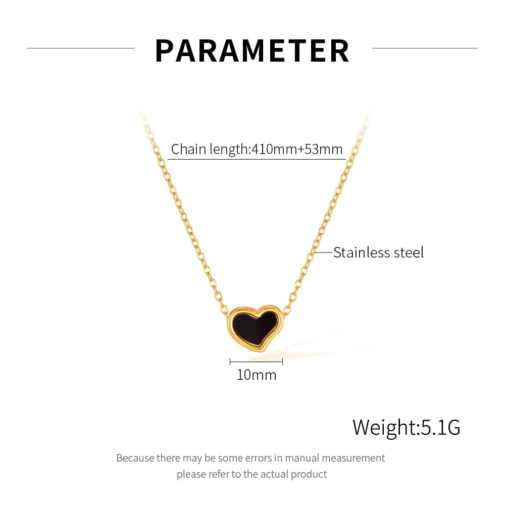 1 Stück Simple Series Daily Heart Edelstahl Goldfarben Damen-Anhänger-Halsketten Bild7